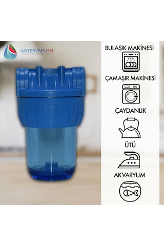 WaterMelon 5 Inç Daire Bina Sayaç Girişi Pas Çamur Kireç Önleyici Su Arıtma Pratik Yıkanabilir Filtre