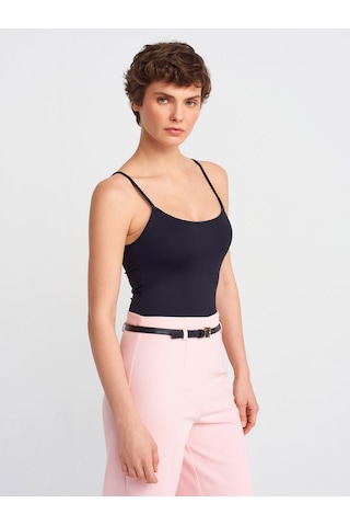 Dilvin 20901 İnce Askılı Poliamid Top-siyah Siyah