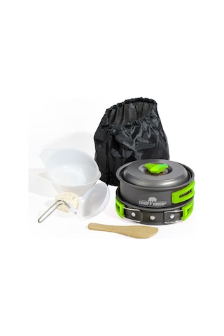 Kamp Tencere Tava Seti Tek Kişilik Çantalı 8 Parça Çok Renkli