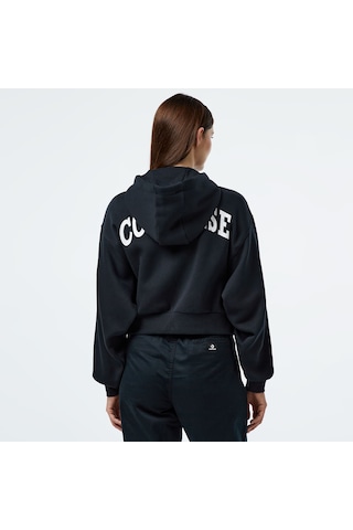 Converse Retro Full-zip Kadın Siyah Eşofman Üstü