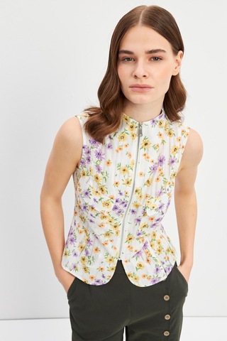 Stella Pulvis Çok Renkli Fermuarlı Cepli Kuplu Bluz Çok Renkli