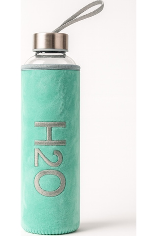 Peluş Kılıflı Cam Matara 600 Ml Mint Yeşili Mint Yeşil