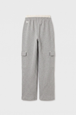 TOMMYLIFE Gri Melanj Çift Kemerli Kargo Cepli Palazzo Kız Çocuk Eşofman Alt - 75198