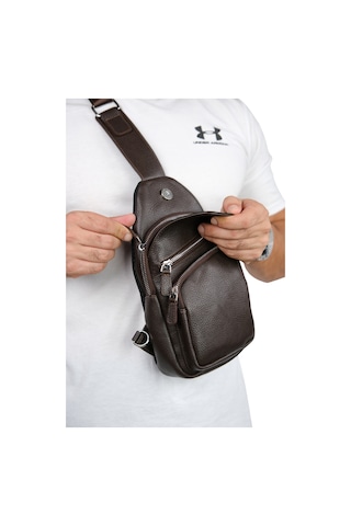 Mft Leather Hakiki Deri Unisex Çapraz Çanta Baggy 6981 Flother Kahve