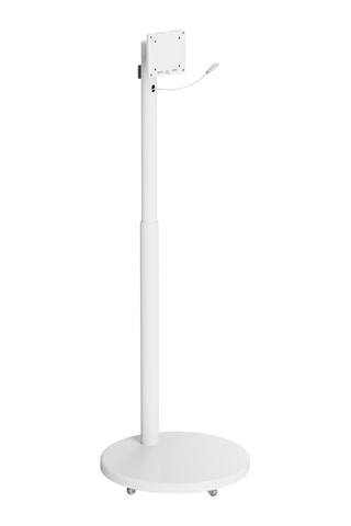 Tekerlekli Monitör Standı 17-35 Inç Pistonlu Yükseklik Ayarı 360° Döner Raflı Mobil Stand