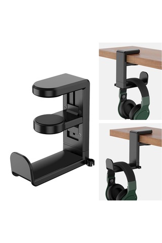Microcase Masaya Monte Ayarlanabilir 360 Derece Döner Kablo Tutuculu Oyuncu Kulaklık Eşya Vb. Tutucu Stand - Al5425