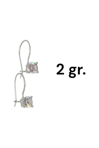 925 Ayar Gümüş Kanca Model Tek Taş Küpe Zarif Ve Şık Tasarım Gümüş