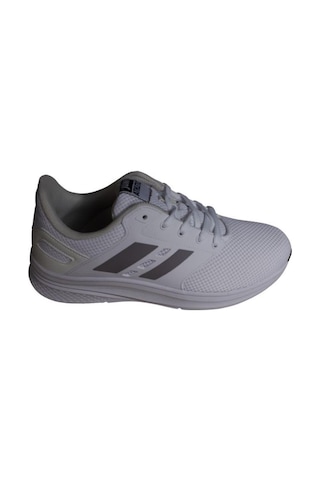 Jump Kadın Beyaz Gri Siyah Fileli Memory Konfor Taban Sneaker Spor Ayakkabı Beyaz
