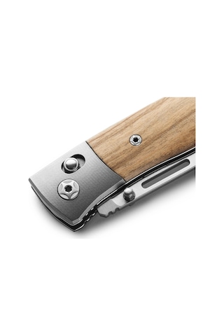 Lionsteel Nini Olive Wood - Titanium Bolster Kamp Çakı Kahverengi