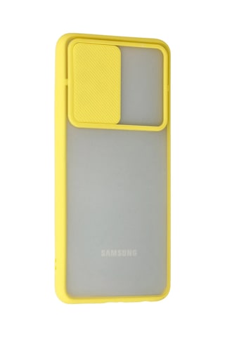 Newface - 700 - Samsung Galaxy Uyumlu A52 Kılıf Palm Buzlu Kamera Sürgülü Silikon - Csmo-tex - - Sarı