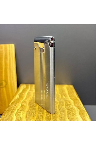 Çelik Depolu Promise Slim Pirinç Çakmak Gümüş Bronz