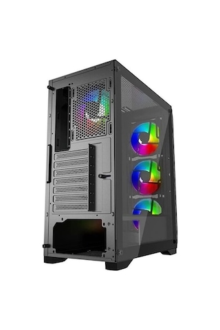 PowerBoost PB-PS5846B 600W ATX USB 3.0 Rainbow Fanlı Mesh Gaming Siyah Kasa