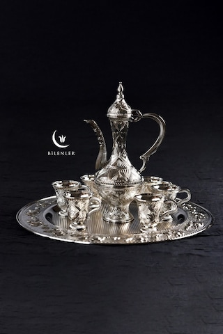 Hediyelik/ Dekoratif Gümüş Zemzem Takımı 8 Parça Set