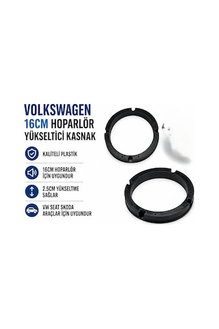 Volkswagen Hoparlör Yükseltici Kasnak 16cm - Vw - Seat - Skoda 16 Cm Hoparlör Kasnağı - 2 Adet