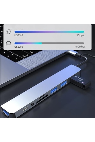 Jouis Usb Çoğaltıcı Dönüştürücü Adaptör Port Type C Usb 3.0 Hub For Mac Book Pro Air Otg Usb 3.0 Adapter Type-c Çevirici Usb Hub - Kaliteli Ve Hızlı 8 İn 1 Otg
