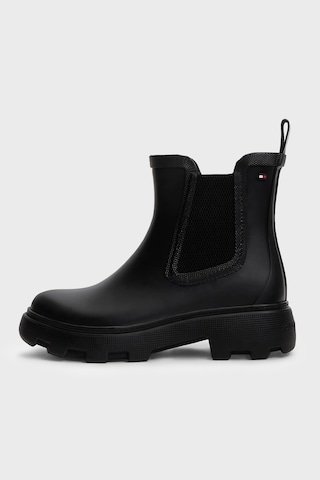 Tommy Hilfiger Logolu Yüksek Taban Bot Kadın Bot Fw0fw09387 Bds Siyah