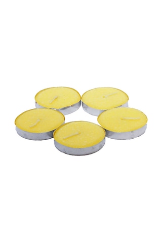 Tea Lights Sarı Mum 5 Li 1 Paket Çok Renkli