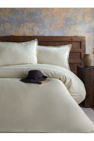 Elegance Runa Pamuk Saten Nevresim Takımı Bej Çift Kişilik Bej