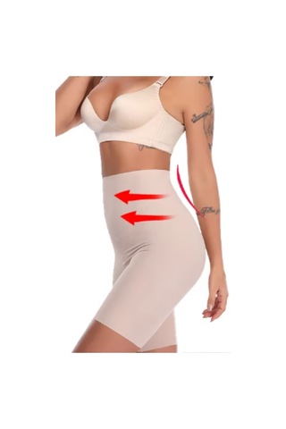 Dikişsiz Görünmez Yüksek Bel Shapewear Şort Vücut Şekillendirici Şort Elbiseler Altına Ten