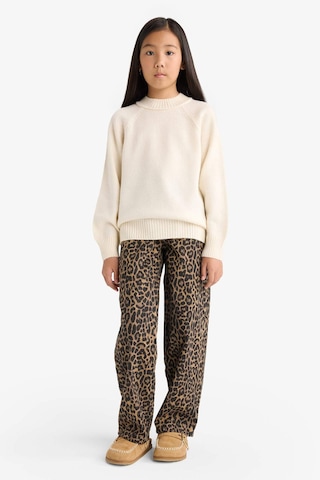 Defacto Kız Çocuk Bisiklet Yaka Triko Kazak F2755a825wner233 Ekru