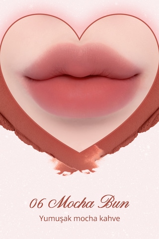 Dasique Kalp Tasarımlı Yoğun Pigmentli Köpük Yapılı Kadife Bitiş Sunan Ruj Souffle Color Pot 06 Mocha Bun 06 Mocha Bun