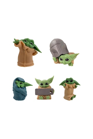 The Mandalorian Baby Yoda Grogu Bebek Yoda Aksiyon Figür Oyuncak Seti 5 Yoda Figürü Bir Arada Set B
