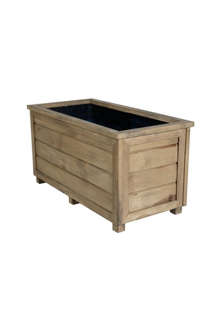 Kaf Ahşap Dekoratif Ahşap Saksı - Uzun / Meşe