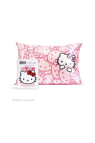 Hello Kitty X Fermuarlı Saten Yastık Kılıfı, 66 X 48 Cm Koyu Pembe