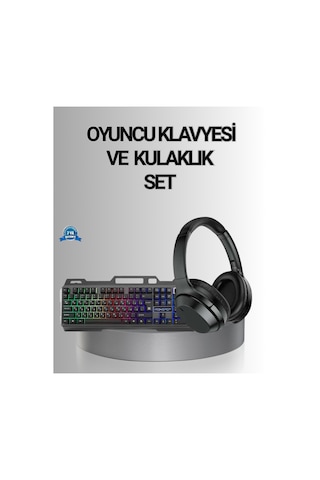Işıklı Oyuncu Klavye Mouse Ve Bluetooth Kulaklık Seti Türkçe Q Usb Diğer
