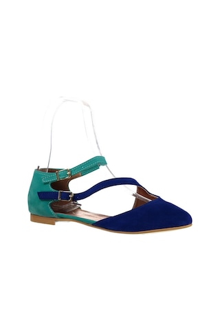 Fox Shoes Saks Mavi/su Yeşili Kadın Babet D726016902 Saks Mavi - Su Yeşili