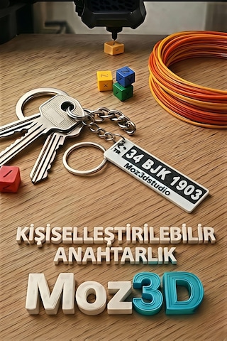 Kişiye Özel Siyah Beyaz Plaka Anahtarlık