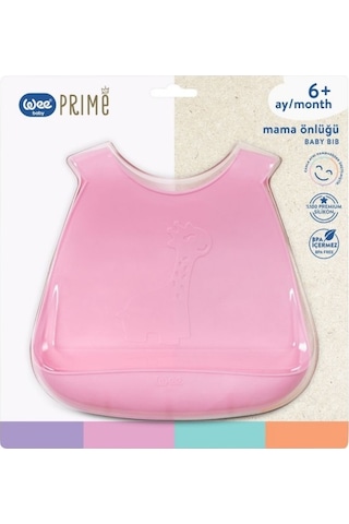 Wee Baby Prime Silikon Mama Önlüğü Kod-927 - Pembe Pembe