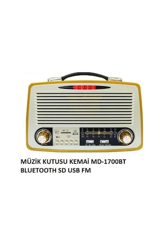 Nostalji Radyo Kemai Md-1700Bt Bluetooth+Fm Radyo+Usb+Sd Kart