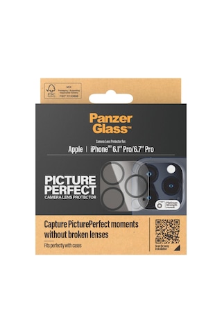 Panzerglass Apple İphone 15 Pro Uyumlu Şeffaf Çerçeveli Seri Kamera Cam Koruyucu - Şeffaf
