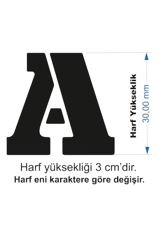 Stencil Harf Boyama Şablonu X021 Harf Yüksekliği 3 Cm