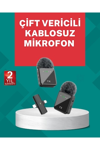 Northcity Kablosuz Yaka Mikrofon Seti - 2'li Profesyonel Ses Kayıt İçin Parazitsiz Çözüm