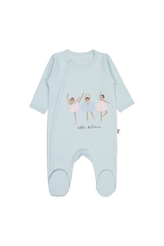 Civil Baby Balerin Nakışlı 1-9 Ay Tulum - Bebe Mavi Bebe Mavi
