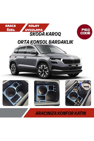 Skoda Karoq Orta Konsol Bardaklık-organizer-düzenleyici 001