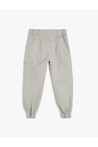 Koton Pamuklu Beli Bağlamalı Kargo Cepli Jogger Pantolon Gri 5skb40074tw Gri