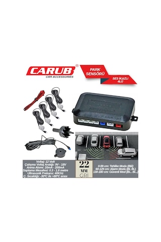 Carub Park Sensörü Ses İkazlı Gri 22 Mm 4 Lü Br0015921