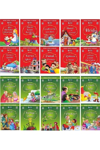 1.ve 2. Sınıflar Için Resimli Dünya Klasikleri 1-2 20 Kitap + Kitap Okuma Not Defteri