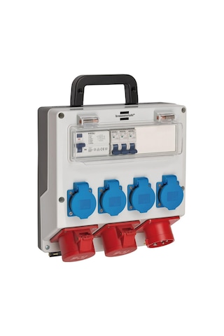 Brennenstuhl Ip44 Lisanslı Şantiye Kullanımına Uygun Duvar Tipi Sigorta Şalterli Güç Dağıtıcısı 4/16a - 3x Ls 230v/16 A