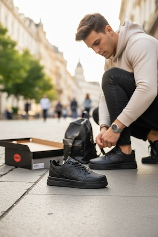 Enoch Dunk Low Kalın Düz Tabanlı Erkek Casual Sneaker Siyah