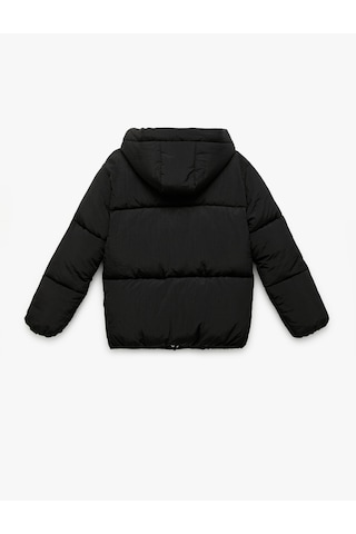 Koton Uzun Kollu Kapşonlu Şişme Mont Siyah 6wkg20025aw Siyah