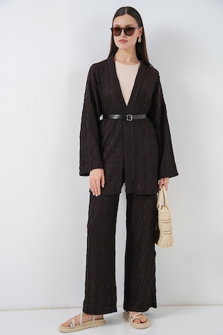 Bigdart Kadın Kimono Pantolon İkili Takım 30078 - Kahverengi