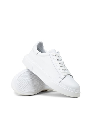 Deery Erkek Hakiki Deri Beyaz Sneaker Ayakkabı - 04651mbyze01