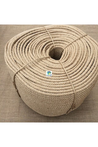 12 Mm Jüt Halat 50 Metre - Bükümlü - Kendir Halat - Kanaviçe