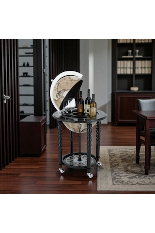 Z928-noır Dekoratif Dünya Bar Zoffoli Küre Bar Dolabı 93 Cm .
