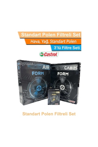 Audi Q3 2.0 Tdı Dizel Castrol Form Filtre Bakım Seti 2012-2014 Hava+yağ+standart Polen