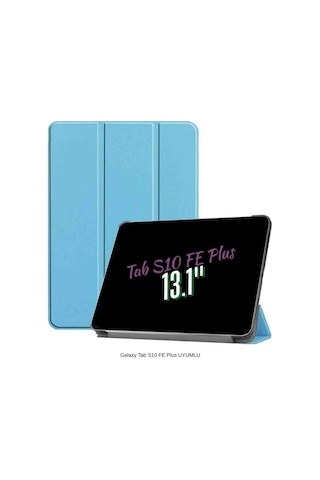 Galaxy Tab S10 Fe Plus Uyumlu 13.1" Katlanabilen Standlı Smart Cover Akıllı Tablet Kılıfı Kapaklı Kılıf Lila
